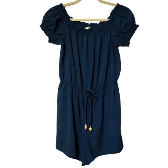 Lingston Grey Navy Blue Romper Size M - Picture 1 of 4